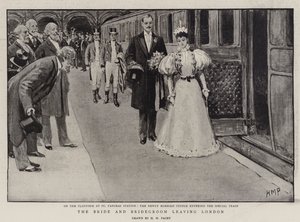 Le marié et la mariée quittant Londres - Henry Marriott Paget